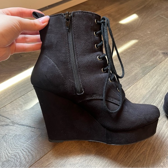 Shi by Journey’s Suede Wedge Boot Heels - Picture 6 of 8